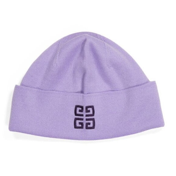 GIVENCHY Purple Made In Italy Wool Designer Beanie - NEW - Picture 3 of 3